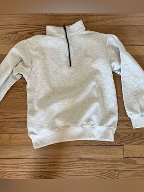Light Gray Quarter-Zip Pullover Sweater - Women